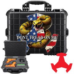 Eylar 20" Large Hard Gun Case Equipped With Ragar Reconfigurable & Reusable XP Crosslinked Foam Insert, Waterproof, Shockproof For Pistols and Handgun Accessories, Patriotic UV Printed Graphic