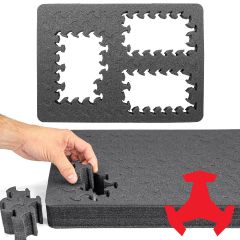 Apache 4800 RAGAR Foam Insert 17.75" x 12.5" – Reusable, Reconfigurable XP Crosslinked Protective Foam for Tools, Equipment & Hard Cases (1 RAGAR Layer + 1 Base Pad)