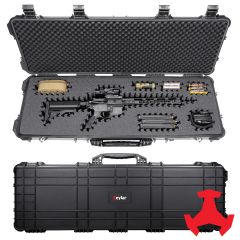 Eylar 44" Hard Rifle Case Equipped With Ragar Reconfigurable & Reusable XP Crosslinked Foam Insert, Waterproof, Shockproof, Meets TSA Requirements  ( 1 Ragar Layer )