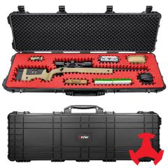 Eylar 53" Hard Rifle Case Equipped With Ragar Reconfigurable & Reusable XP Crosslinked Foam Insert, Waterproof, Shockproof, Meets TSA Requirements ( 1 Ragar Layer )-Black